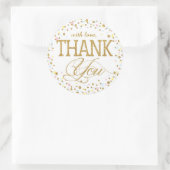 Gold Glitzer Pink Blue Yellow Danke Label Runder Aufkleber (Tasche)