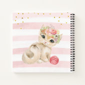 Gold Glitzer Pink Cat Girl Daily Sketchbook Notizblock (Rückseite)