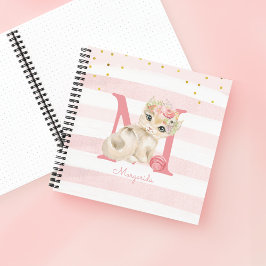 Gold Glitzer Pink Cat Girl Daily Sketchbook Notizblock