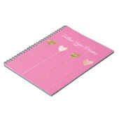 Gold Glitzer Pink Glam Herz-Streicher Notizblock (Linke Seite)