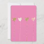 Gold Glitzer Pink Glam Herzschlag Geburtstag Einladung (Vorderseite)