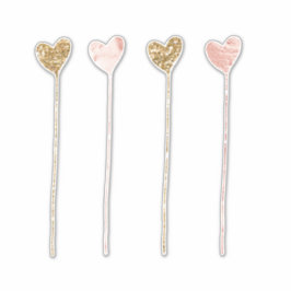 Gold Glitzer Pink Glam Herzstücke Aufkleber