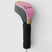 Gold Glitzer Pink Golf Club Headcover (angewinkelt)