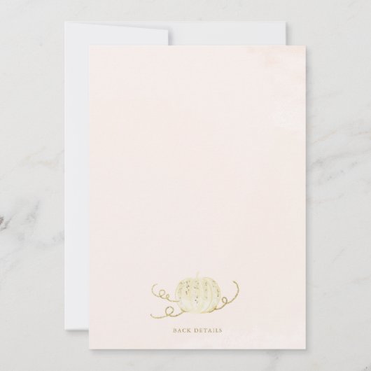 Gold Glitzer Pink Pumpkins Es ist eine Girl Baby D Einladung (Rückseite)