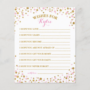 Gold Glitzer Pink Sprinkle Confetti Kinderkarte