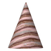 Gold Glitzer Pink Stripes Party Hat Partyhütchen (Links)