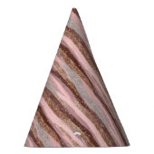 Gold Glitzer Pink Stripes Party Hat Partyhütchen (Rechts)
