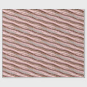 Gold Glitzer Pink Stripes Wrapping Paper Roll Geschenkpapier (Flach)