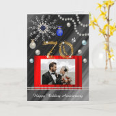 Gold Glitzer Platinum 70. Hochzeitstag Karte (Gelbe Blume)