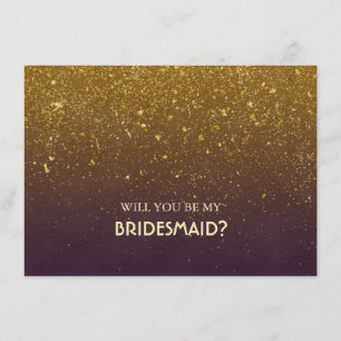 Gold Glitzer Plum Vintage Hochzeit Braun Einladung