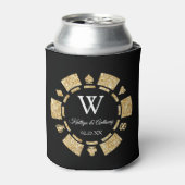 Gold Glitzer Poker Chip Casino Hochzeit Dosenkühler (Kanne Vorderseite)