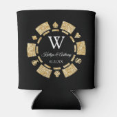 Gold Glitzer Poker Chip Casino Hochzeit Dosenkühler (Rückseite)