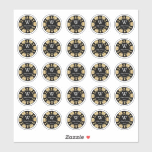 Gold Glitzer Poker Chip Casino Hochzeitsfeier 3cm Aufkleber