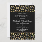Gold Glitzer Poker Chip Casino Night Party Einladung (Vorderseite)