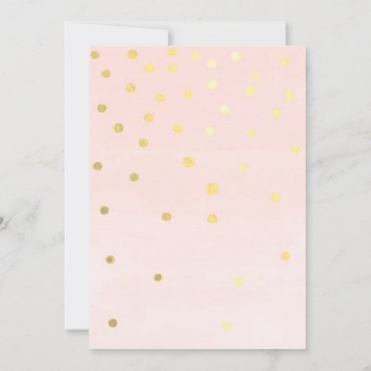 Gold Glitzer Polka Dot Graduation Party Einladung (Rückseite)