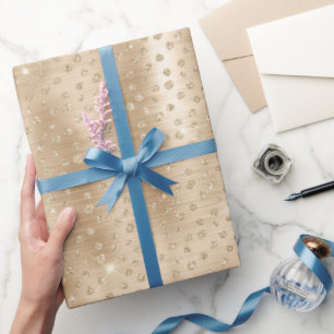 Gold Glitzer Polka Dot Spotty Wrapping Paper Geschenkpapier
