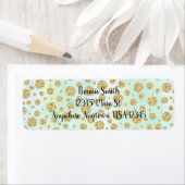 Gold Glitzer Polka Dots Label (Insitu)