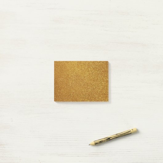 Gold Glitzer Post-it Klebezettel (Auf Schreibtisch)
