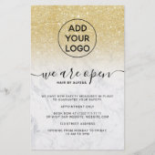 Gold Glitzer Preise Logo Chic Marmor Wir sind offe Flyer (Vorne)