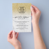 Gold Glitzer Preise Logo Chic Marmor Wir sind offe Flyer (Handgriff)
