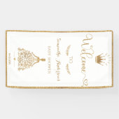 Gold Glitzer Princess Baby Dusche Willkommen Banner (Horizontal)