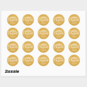 Gold Glitzer Print Frohe Weihnachten Personalisier Runder Aufkleber (Blatt)