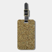 Gold Glitzer Print Metallic Gepäckmarke Gepäckanhänger (Vorderseite vertikal)