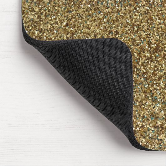 Gold Glitzer Print Metallic Mouse Pad Mousepad (Ecke)