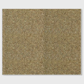 Gold Glitzer Print Metallic Packpapier (Flach)