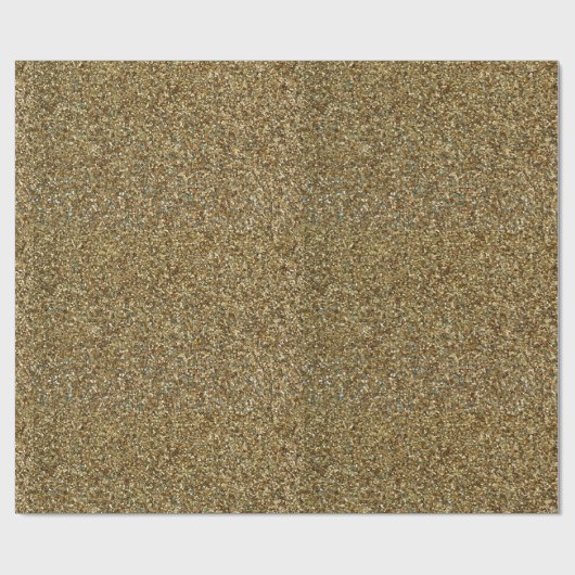 Gold Glitzer Print Metallic Packpapier (Flach)