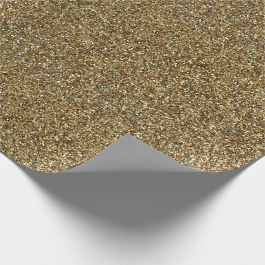 Gold Glitzer Print Metallic Packpapier (Ecke)