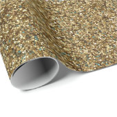 Gold Glitzer Print Metallic Packpapier (Rolleneckpunkt)