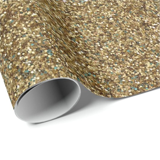 Gold Glitzer Print Metallic Packpapier (Rolleneckpunkt)
