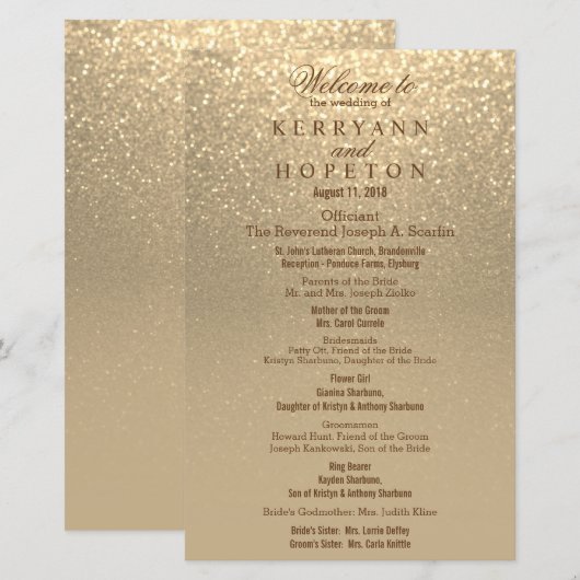 Gold Glitzer - Programm (Vorne/Hinten)