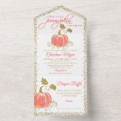 Gold Glitzer Pumpkin Baby Duschkabine Windelwanne All In One Einladung (Innen Boden)