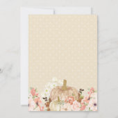 Gold Glitzer Pumpkin Floral Fall Baby Dusche Einladung (Rückseite)