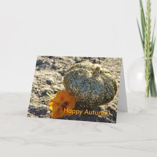 Gold Glitzer Pumpkin, glücklicher Herbst! Karte (Vorderseite)