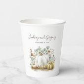 Gold Glitzer Pumpkins Elegante Herbstfeier Pappbecher (Rückseite)