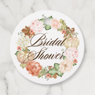 Gold Glitzer Pumpkins Wreath Fall Brautparty Geschenkanhänger