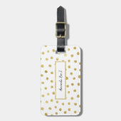 Gold-Glitzer-Punkte Gepäckanhänger (Vorderseite vertikal)