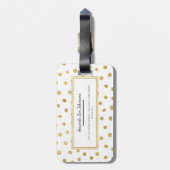Gold-Glitzer-Punkte Gepäckanhänger (Rückseite vertikal)