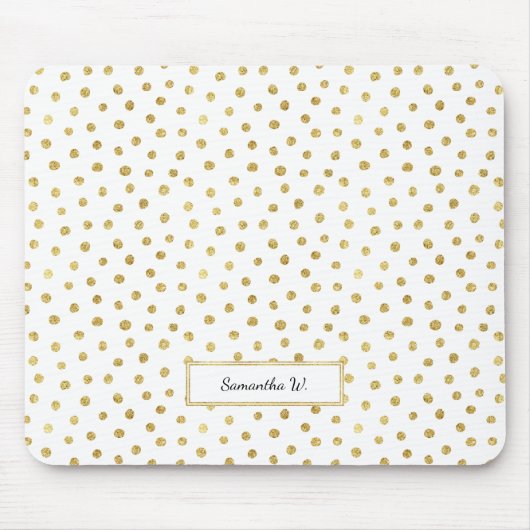 Gold-Glitzer-Punkte Mousepad (Vorne)