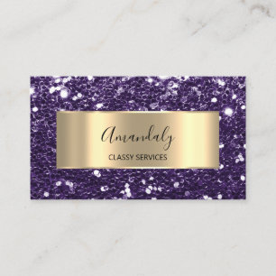 Gold Glitzer QR Code Logo Violet Lila Plum Busi Visitenkarte