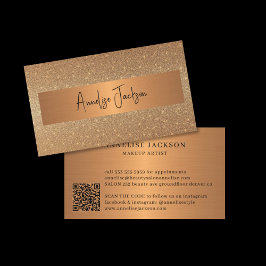 Gold Glitzer QR CODE Luxus Makeup Künstler Visitenkarte