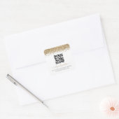 Gold Glitzer QR Code Wedding Website Quadratischer Aufkleber (Umschlag)