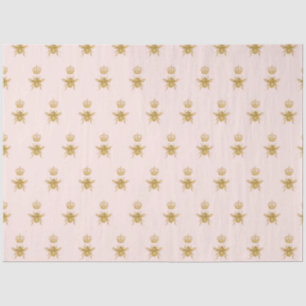 Gold Glitzer Queen Bee Crown Blush Pink Baby Girl Seidenpapier