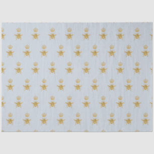 Gold Glitzer Queen Bee Crown Dusty Blue Baby Boy Seidenpapier