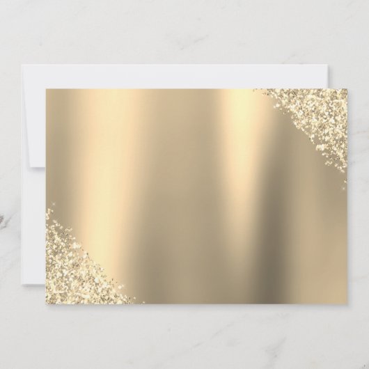 Gold Glitzer Quinceanera Save the Date (Rückseite)
