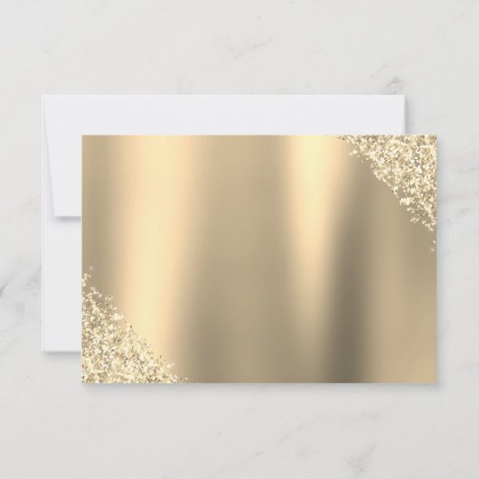 Gold Glitzer Quinceanera UAWG Einladung (Rückseite)