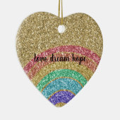 Gold Glitzer Rainbow Keramik Ornament (Rechts)